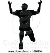 Vector Illustration of Silhouette American Football Player by AtStockIllustration