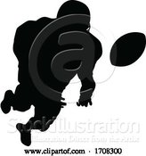 Vector Illustration of Silhouette American Football Player by AtStockIllustration