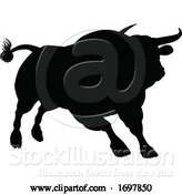 Vector Illustration of Silhouette Bull by AtStockIllustration