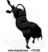 Vector Illustration of Silhouette Bull by AtStockIllustration