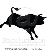 Vector Illustration of Silhouette Bull by AtStockIllustration