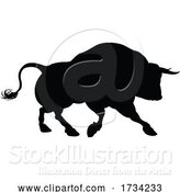 Vector Illustration of Silhouette Bull by AtStockIllustration