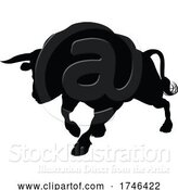 Vector Illustration of Silhouette Bull by AtStockIllustration