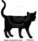 Vector Illustration of Silhouette Cat Pet Animal by AtStockIllustration