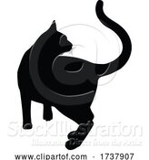 Vector Illustration of Silhouette Cat Pet Animal by AtStockIllustration