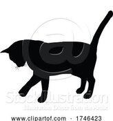 Vector Illustration of Silhouette Cat Pet Animal by AtStockIllustration