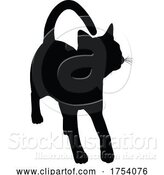 Vector Illustration of Silhouette Cat Pet Animal by AtStockIllustration