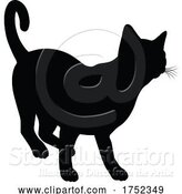 Vector Illustration of Silhouette Cat Pet Animal by AtStockIllustration