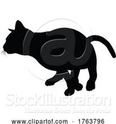 Vector Illustration of Silhouette Cat Pet Animal by AtStockIllustration