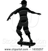 Vector Illustration of Silhouette Skater Skateboarder by AtStockIllustration