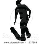 Vector Illustration of Silhouette Skater Skateboarder by AtStockIllustration