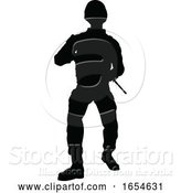 Vector Illustration of Silhouette Soldier by AtStockIllustration