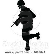 Vector Illustration of Silhouette Soldier by AtStockIllustration