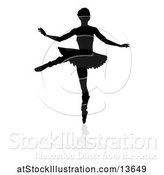 Vector Illustration of Silhouetted Ballerina Dancing with a Reflection or Shadow, on a White Background by AtStockIllustration