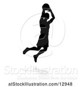 Vector Illustration of Silhouetted Basketball Player, with a Reflection or Shadow, on a White Background by AtStockIllustration