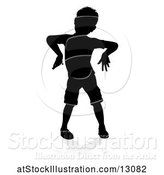 Vector Illustration of Silhouetted Boy Playing, with a Reflection or Shadow, on a White Background by AtStockIllustration