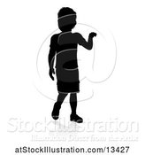 Vector Illustration of Silhouetted Boy, with a Reflection or Shadow, on a White Background by AtStockIllustration