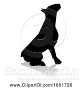 Vector Illustration of Silhouetted Bull Terrier Dog, with a Reflection or Shadow, on a White Background by AtStockIllustration