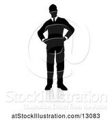 Vector Illustration of Silhouetted Businessman, with a Reflection or Shadow, on a White Background by AtStockIllustration