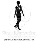 Vector Illustration of Silhouetted Businesswoman, with a Shadow on a White Background by AtStockIllustration