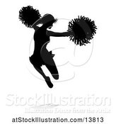 Vector Illustration of Silhouetted Cheerleader Jumping, with a Reflection or Shadow by AtStockIllustration