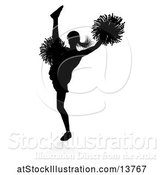 Vector Illustration of Silhouetted Cheerleader with a Reflection or Shadow, on a White Background by AtStockIllustration