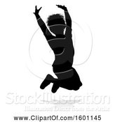 Vector Illustration of Silhouetted Child Jumping, with a Shadow, on a White Background by AtStockIllustration