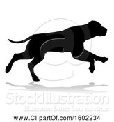 Vector Illustration of Silhouetted Dog, with a Reflection or Shadow, on a White Background by AtStockIllustration