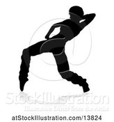 Vector Illustration of Silhouetted Female Dancer in Action, with a Reflection or Shadow by AtStockIllustration