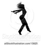 Vector Illustration of Silhouetted Female Dancer in Action, with a Reflection or Shadow by AtStockIllustration