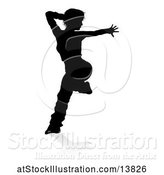 Vector Illustration of Silhouetted Female Dancer in Action, with a Reflection or Shadow by AtStockIllustration