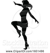 Vector Illustration of Silhouetted Female Dancer in Heels by AtStockIllustration