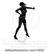 Vector Illustration of Silhouetted Female Dancer with a Reflection or Shadow, on a White Background by AtStockIllustration