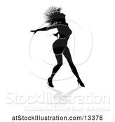 Vector Illustration of Silhouetted Female Dancer with a Reflection or Shadow, on a White Background by AtStockIllustration