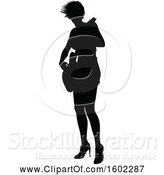 Vector Illustration of Silhouetted Female Guitarist by AtStockIllustration