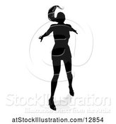 Vector Illustration of Silhouetted Female Hip Hop Dancer, with a Reflection or Shadow, on a White Background by AtStockIllustration