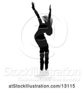 Vector Illustration of Silhouetted Female Hip Hop Dancer with a Reflection or Shadow, on a White Background by AtStockIllustration