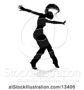 Vector Illustration of Silhouetted Female Hip Hop Dancer with a Reflection or Shadow, on a White Background by AtStockIllustration