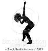 Vector Illustration of Silhouetted Female Hip Hop Dancer with a Reflection or Shadow, on a White Background by AtStockIllustration