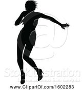 Vector Illustration of Silhouetted Female Singer by AtStockIllustration