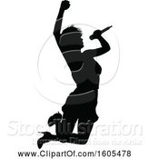 Vector Illustration of Silhouetted Female Singer by AtStockIllustration