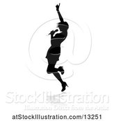 Vector Illustration of Silhouetted Female Singer with a Reflection or Shadow, on a White Background by AtStockIllustration