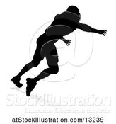 Vector Illustration of Silhouetted Football Player with a Reflection or Shadow, on a White Background by AtStockIllustration