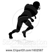 Vector Illustration of Silhouetted Football Player, with a Reflection or Shadow, on a White Background by AtStockIllustration