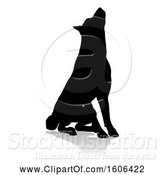 Vector Illustration of Silhouetted German Shepherd Dog, with a Reflection or Shadow, on a White Background by AtStockIllustration