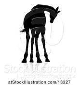Vector Illustration of Silhouetted Giraffe, with a Reflection or Shadow by AtStockIllustration