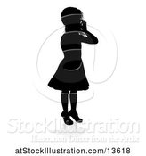 Vector Illustration of Silhouetted Girl Hollering with a Reflection or Shadow, on a White Background by AtStockIllustration