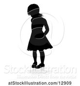 Vector Illustration of Silhouetted Girl, with a Reflection or Shadow, on a White Background by AtStockIllustration