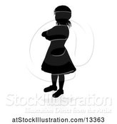 Vector Illustration of Silhouetted Girl with a Reflection or Shadow, on a White Background by AtStockIllustration