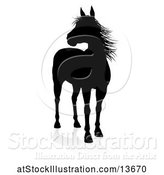 Vector Illustration of Silhouetted Horse, with a Reflection or Shadow by AtStockIllustration
